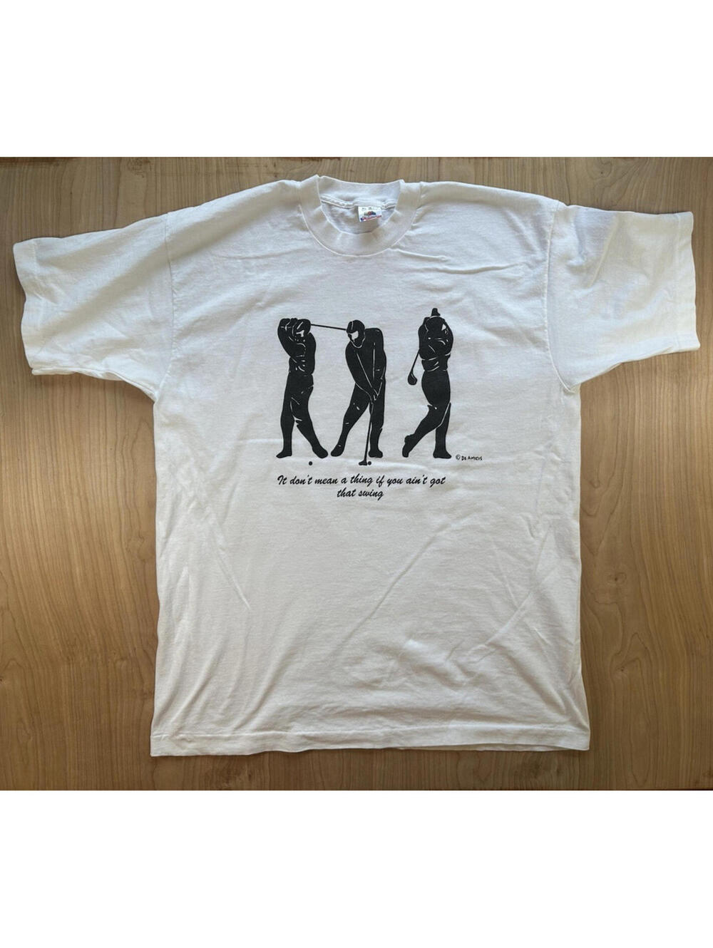 vintage 90'S GOLF T SHIRT aint got that swing FRUIT OF THE LOOM de amicis art
